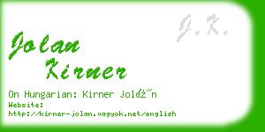 jolan kirner business card